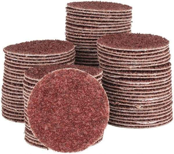 Tru-Maxx - 2" Diam, 24 Grit Aluminum Oxide Adhesive PSA Disc - Very Coarse Grade, X Weighted Cloth Backing, For Right Angle/Vertical Shaft Portable Grinders - Benchmark Tooling