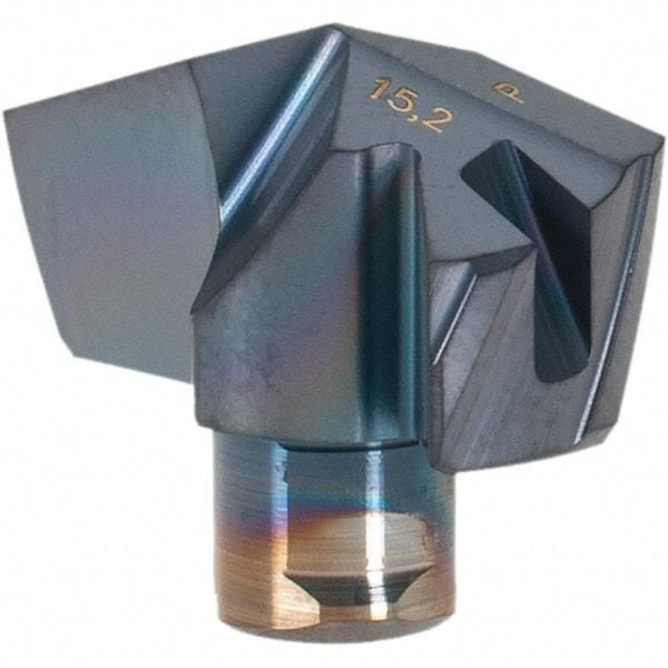 Iscar - Series ICP-2M, 0.598" Diam Grade IC908 140° Replaceable Drill Tip - Carbide, TiAlN Finish, 15 Seat Size, Through Coolant - Benchmark Tooling