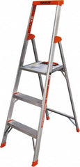 Little Giant Ladder - 3 Steps, 5' High, Type IA Rating, Aluminum Step Ladder - 300 Lb Capacity, 20" Base Width - Benchmark Tooling