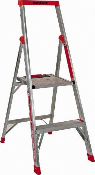 Little Giant Ladder - 2 Steps, 4' High, Type IA Rating, Aluminum Step Ladder - 300 Lb Capacity, 19" Base Width - Benchmark Tooling