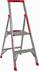 Little Giant Ladder - 2 Steps, 4' High, Type IA Rating, Aluminum Step Ladder - 300 Lb Capacity, 19" Base Width - Benchmark Tooling