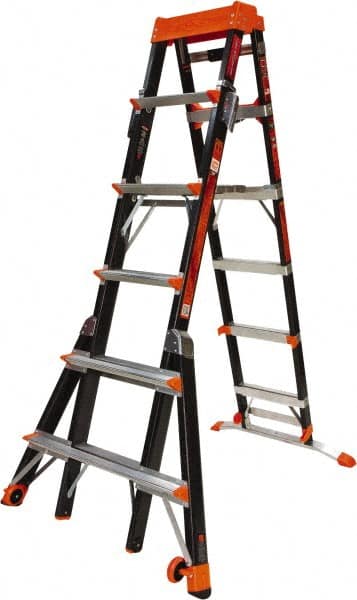 Little Giant Ladder - 9 Steps, 10' High, Type IAA Rating, Fiberglass Step Ladder - 375 Lb Capacity, 36" Base Width - Benchmark Tooling
