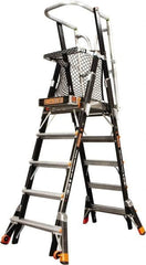 Little Giant Ladder - 108" 8 Step Platform - Rolling Work Platform, 375 Lb Capacity, 108" Platform Height, 45-1/2" Base Width x 87" Base Depth, Aluminum - Benchmark Tooling