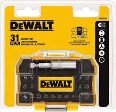 DeWALT - 31 Piece, Screwdriver Tamperproof Bit Set - 3/32, 7/64, 1/8, 9/64, 5/32, 5/16", 2, 2.5, 3, 4mm Hex, T8, T10, T15, T20, T25, T30, T35, T40 Torx, #4, #6, #8, #10 Spanner, #1, #2, #3, #4 Tri-Wing & #6 Clutch Type G - Benchmark Tooling