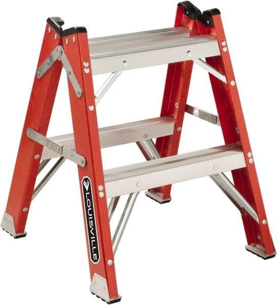 Louisville - 1 Step, 2' High, Type IAA Rating, Fiberglass Step Stand - 375 Lb Capacity, 21" Base Width - Benchmark Tooling