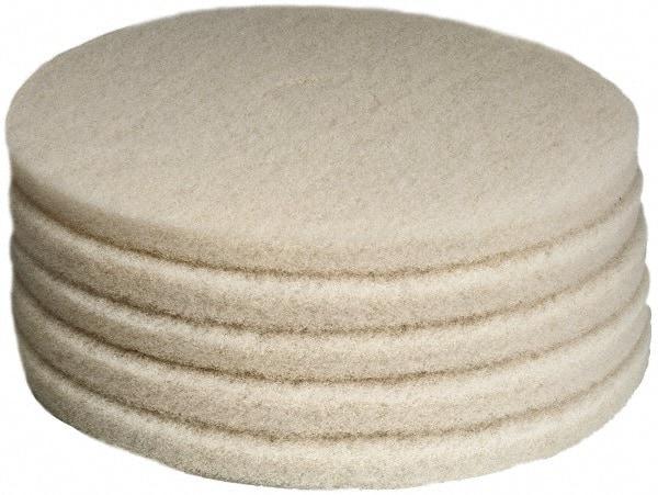 PRO-SOURCE - Polishing Pad - 17" Machine, White Pad, Polyester - Benchmark Tooling