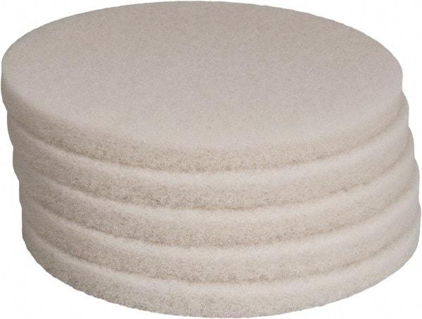 PRO-SOURCE - Polishing Pad - 14" Machine, White Pad, Polyester - Benchmark Tooling