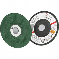 3M - 46 Grit, 4-1/2" Wheel Diam, 1/8" Wheel Thickness, 7/8" Arbor Hole, Type 27 Depressed Center Wheel - Ceramic - Benchmark Tooling