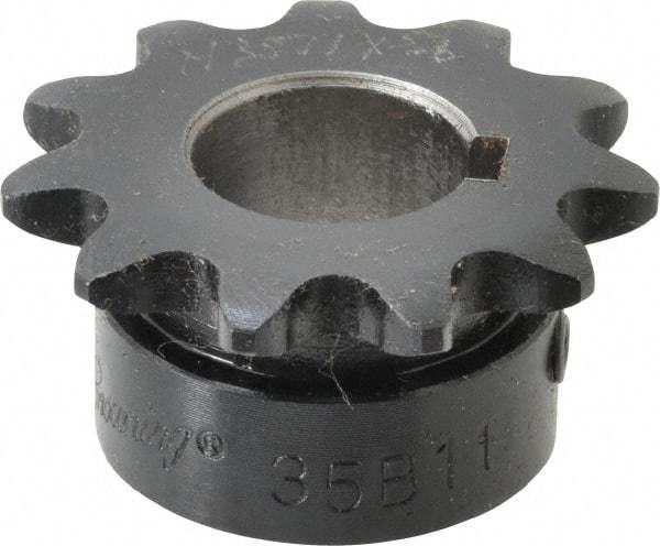 Browning - 11 Teeth, 3/8" Chain Pitch, Chain Size 35, Finished Bore Sprocket - 5/8" Bore Diam, 1.331" Pitch Diam, 1-1/2" Outside Diam - Benchmark Tooling