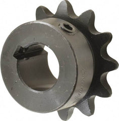 Browning - 12 Teeth, 3/8" Chain Pitch, Chain Size 35, Finished Bore Sprocket - 5/8" Bore Diam, 1.449" Pitch Diam, 1.63" Outside Diam - Benchmark Tooling