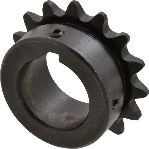 Browning - 15 Teeth, 3/8" Chain Pitch, Chain Size 35, Finished Bore Sprocket - 1" Bore Diam, 1.804" Pitch Diam, 1.99" Outside Diam - Benchmark Tooling