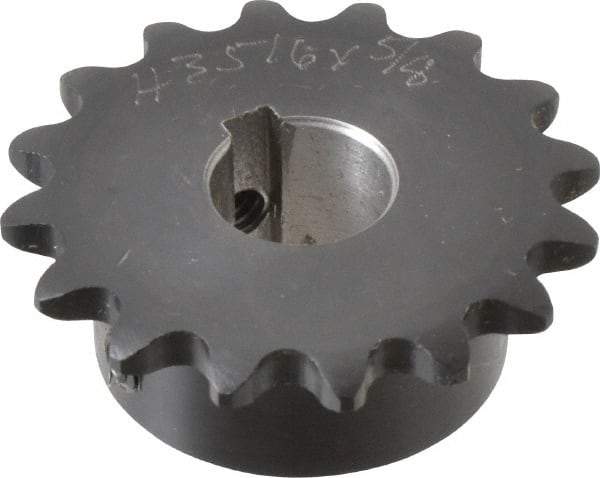 Browning - 16 Teeth, 3/8" Chain Pitch, Chain Size 35, Finished Bore Sprocket - 5/8" Bore Diam, 1.922" Pitch Diam, 2.11" Outside Diam - Benchmark Tooling