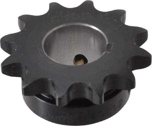 Browning - 12 Teeth, 1/2" Chain Pitch, Chain Size 40, Finished Bore Sprocket - 7/8" Bore Diam, 1.775" Pitch Diam, 2.17" Outside Diam - Benchmark Tooling