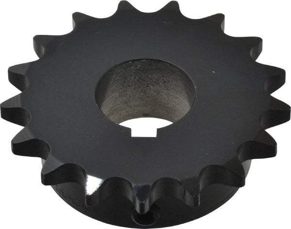 Browning - 17 Teeth, 1/2" Chain Pitch, Chain Size 40, Finished Bore Sprocket - 1" Bore Diam, 2.721" Pitch Diam, 2.96" Outside Diam - Benchmark Tooling