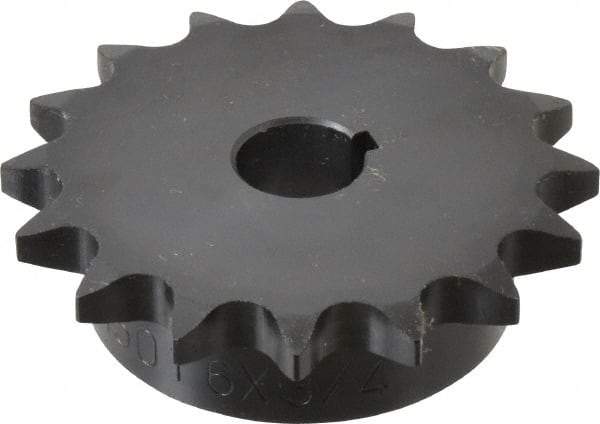 Browning - 16 Teeth, 5/8" Chain Pitch, Chain Size 50, Finished Bore Sprocket - 3/4" Bore Diam, 3.204" Pitch Diam, 3.52" Outside Diam - Benchmark Tooling