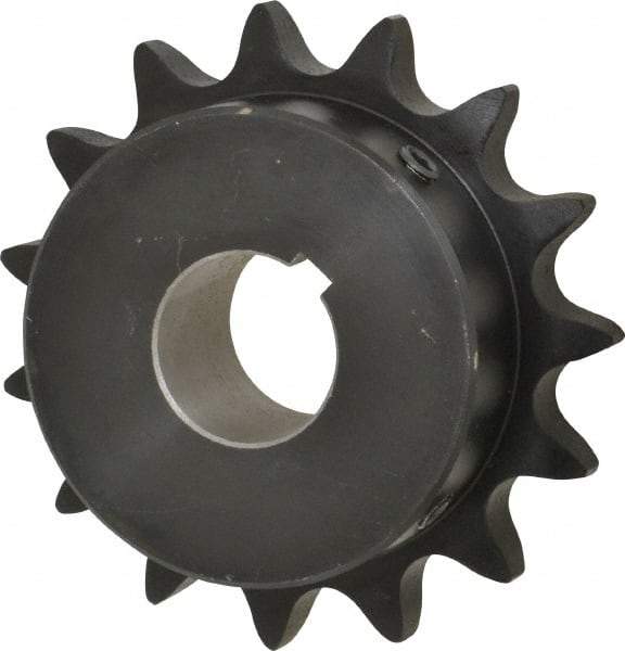 Browning - 15 Teeth, 3/4" Chain Pitch, Chain Size 60, Finished Bore Sprocket - 1-1/8" Bore Diam, 3.607" Pitch Diam, 3.98" Outside Diam - Benchmark Tooling