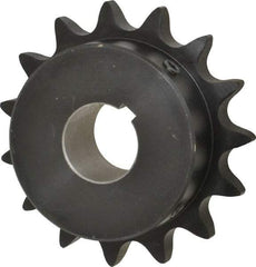 Browning - 15 Teeth, 3/4" Chain Pitch, Chain Size 60, Finished Bore Sprocket - 1-1/8" Bore Diam, 3.607" Pitch Diam, 3.98" Outside Diam - Benchmark Tooling