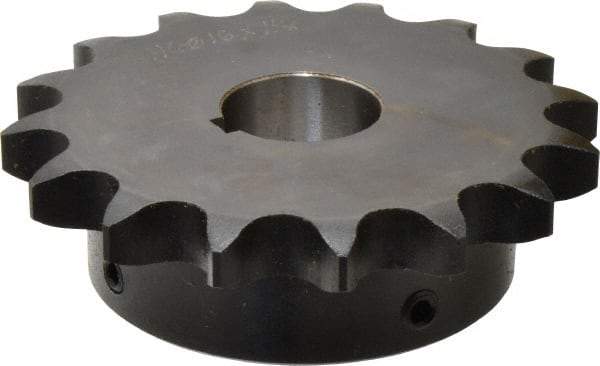 Browning - 16 Teeth, 3/4" Chain Pitch, Chain Size 60, Finished Bore Sprocket - 1-1/8" Bore Diam, 3-27/32" Pitch Diam, 4.22" Outside Diam - Benchmark Tooling