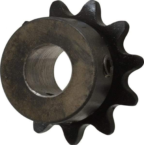 Browning - 11 Teeth, 3/8" Chain Pitch, Chain Size 35, Finished Bore Sprocket - 1/2" Bore Diam, 1.331" Pitch Diam, 1-1/2" Outside Diam - Benchmark Tooling