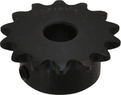 Browning - 14 Teeth, 3/8" Chain Pitch, Chain Size 35, Finished Bore Sprocket - 1/2" Bore Diam, 1.685" Pitch Diam, 1.87" Outside Diam - Benchmark Tooling