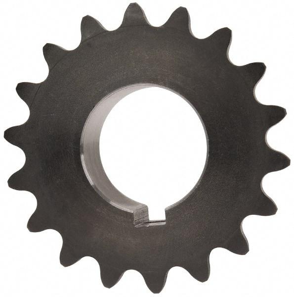 Browning - 18 Teeth, 3/8" Chain Pitch, Chain Size 35, Finished Bore Sprocket - 1" Bore Diam, 2.159" Pitch Diam, 2.35" Outside Diam - Benchmark Tooling