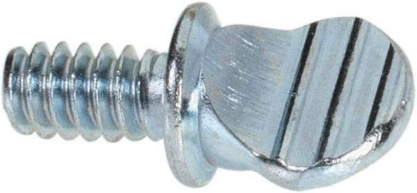 Value Collection - #6-32 Oval Shoulder Steel Thumb Screw - 1/4" OAL, 0.29" Head Height, Zinc-Plated Finish - Benchmark Tooling