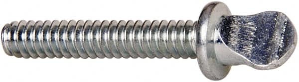 Value Collection - #6-32 Oval Shoulder Steel Thumb Screw - 3/4" OAL, 0.29" Head Height, Zinc-Plated Finish - Benchmark Tooling