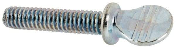 Value Collection - #8-32 Oval Shoulder Steel Thumb Screw - 1" OAL, 0.3" Head Height, Zinc-Plated Finish - Benchmark Tooling