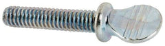 Value Collection - #8-32 Oval Shoulder Steel Thumb Screw - 1" OAL, 0.3" Head Height, Zinc-Plated Finish - Benchmark Tooling