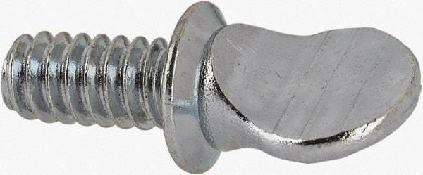 Value Collection - #10-24 Oval Shoulder Steel Thumb Screw - 3/8" OAL, 0.43" Head Height, Zinc-Plated Finish - Benchmark Tooling