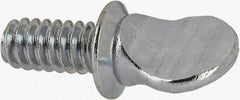 Value Collection - #10-24 Oval Shoulder Steel Thumb Screw - 3/8" OAL, 0.43" Head Height, Zinc-Plated Finish - Benchmark Tooling