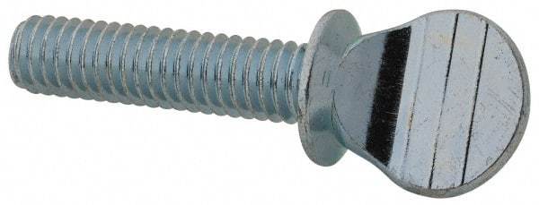 Value Collection - 5/16-18 Oval Shoulder Steel Thumb Screw - 1-1/4" OAL, 0.67" Head Height, Zinc-Plated Finish - Benchmark Tooling
