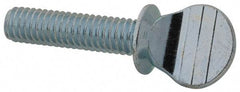 Value Collection - 5/16-18 Oval Shoulder Steel Thumb Screw - 1-1/4" OAL, 0.67" Head Height, Zinc-Plated Finish - Benchmark Tooling