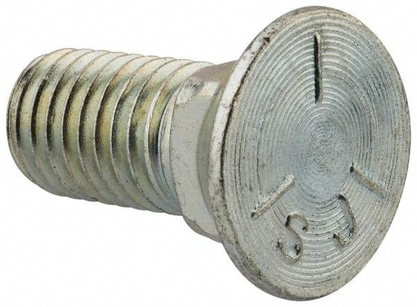 Value Collection - 5/8-11 UNC, 1-1/2" OAL, Steel Plow Bolt - Zinc-Plated Finish, Grade 5 - Benchmark Tooling