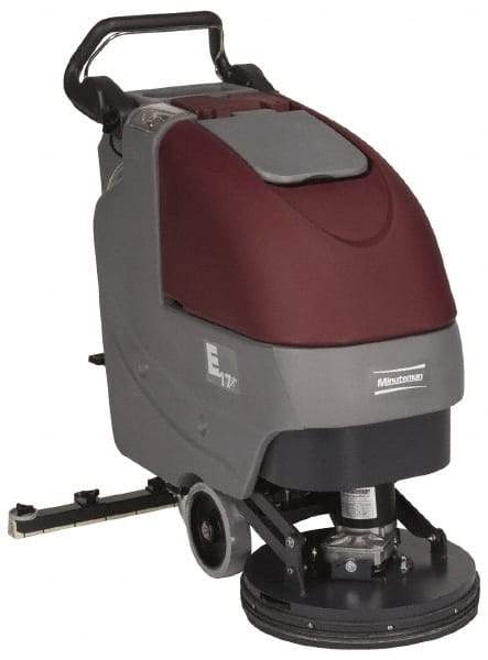 Minuteman - 17" Cleaning Width, Battery Powered Floor Scrubber - 0.75 (Brush) & 0.75 (Vacuum) hp, 180 RPM, 45" Water Lift, 12 Gal Tank Capacity, Series E17 - Benchmark Tooling