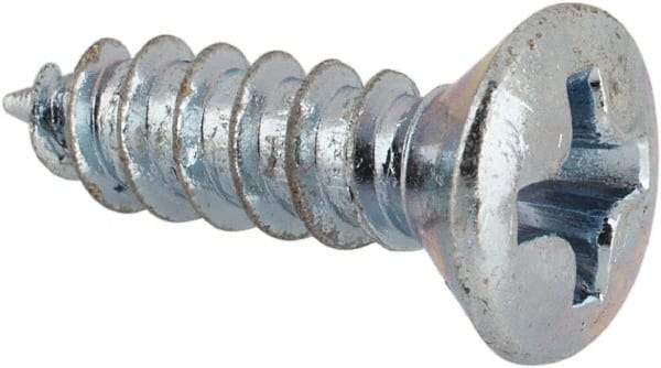 Value Collection - #6 Oval Head Phillips Sheet Metal Screw - Steel, 1/2" OAL, AISI 1016, ANSI/ASME B18.6.4, ASME B18.6.3 & SAE J933, Grade 1016-1024 - Benchmark Tooling