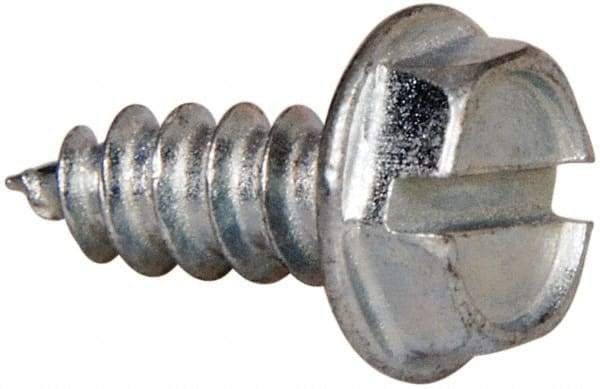 Value Collection - #7 Hex Washer Head Slotted Sheet Metal Screw - Steel, 3/8" Length Under Head, AISI 1016, ASME B18.6.3, ASME B18.6.4 & SAE J933, Grade 1016-1024 - Benchmark Tooling
