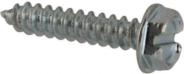 Value Collection - #7 Hex Washer Head Slotted Sheet Metal Screw - Steel, 3/4" Length Under Head, AISI 1016, ASME B18.6.3, ASME B18.6.4 & SAE J933, Grade 1016-1024 - Benchmark Tooling