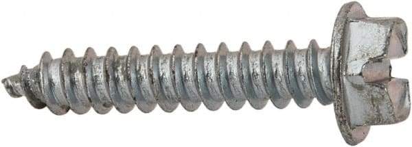 Value Collection - #8 Hex Washer Head Slotted Sheet Metal Screw - Steel, 7/8" Length Under Head, AISI 1016, ASME B18.6.3, ASME B18.6.4 & SAE J933, Grade 1016-1024 - Benchmark Tooling