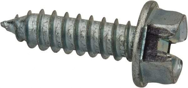Value Collection - 1/4" Hex Washer Head Slotted Sheet Metal Screw - Steel, 7/8" Length Under Head, AISI 1016, ASME B18.6.3, ASME B18.6.4 & SAE J933, Grade 1016-1024 - Benchmark Tooling