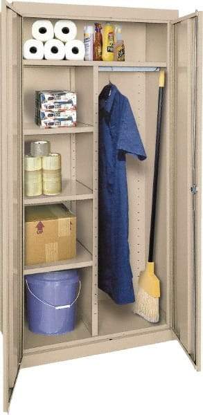 Sandusky Lee - 5 Shelf Combination Storage Cabinet - Steel, 36" Wide x 24" Deep x 78" High, Tan - Benchmark Tooling