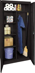 Sandusky Lee - 5 Shelf Combination Storage Cabinet - Steel, 36" Wide x 24" Deep x 78" High, Black - Benchmark Tooling