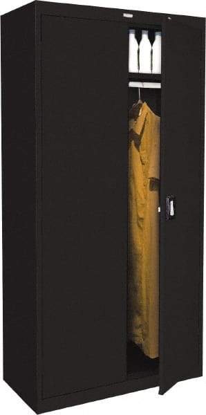 Sandusky Atlantic - 2 Shelf Combination Storage Cabinet - Steel, 36" Wide x 24" Deep x 78" High, Black - Benchmark Tooling