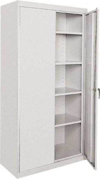 Sandusky Lee - 5 Shelf Locking Storage Cabinet - Steel, 36" Wide x 18" Deep x 72" High, Gray - Benchmark Tooling