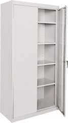 Sandusky Lee - 5 Shelf Locking Storage Cabinet - Steel, 36" Wide x 18" Deep x 72" High, Gray - Benchmark Tooling