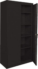 Sandusky Lee - 5 Shelf Locking Storage Cabinet - Steel, 36" Wide x 24" Deep x 72" High, Black - Benchmark Tooling