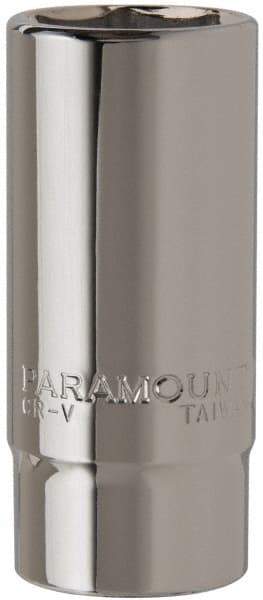 Paramount - 1-1/8", 3/4" Drive, Deep Hand Socket - 6 Points, 3-1/2" OAL, Steel, Chrome Finish - Benchmark Tooling