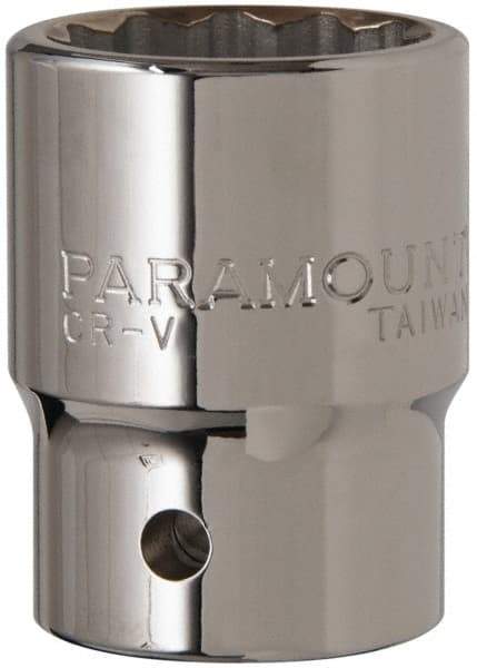 Paramount - 1-1/8", 3/4" Drive, Standard Hand Socket - 12 Points, 2-13/64" OAL - Benchmark Tooling