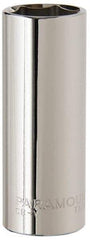 Paramount - 11/16", 3/8" Drive, Deep Hand Socket - 6 Points, 2-1/2" OAL, Steel, Chrome Finish - Benchmark Tooling