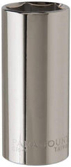 Paramount - 3/8" Drive, Deep Hand Socket - 6 Points, 2-1/2" OAL, Steel, Chrome Finish - Benchmark Tooling